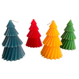 4 Colourful Christmas Tree Candles