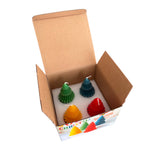 4 Colourful Christmas Tree Candles